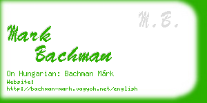 mark bachman business card